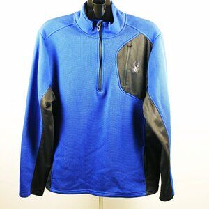 Spyder Men's XL Blue and Black 1/2 zip Sweatshirt